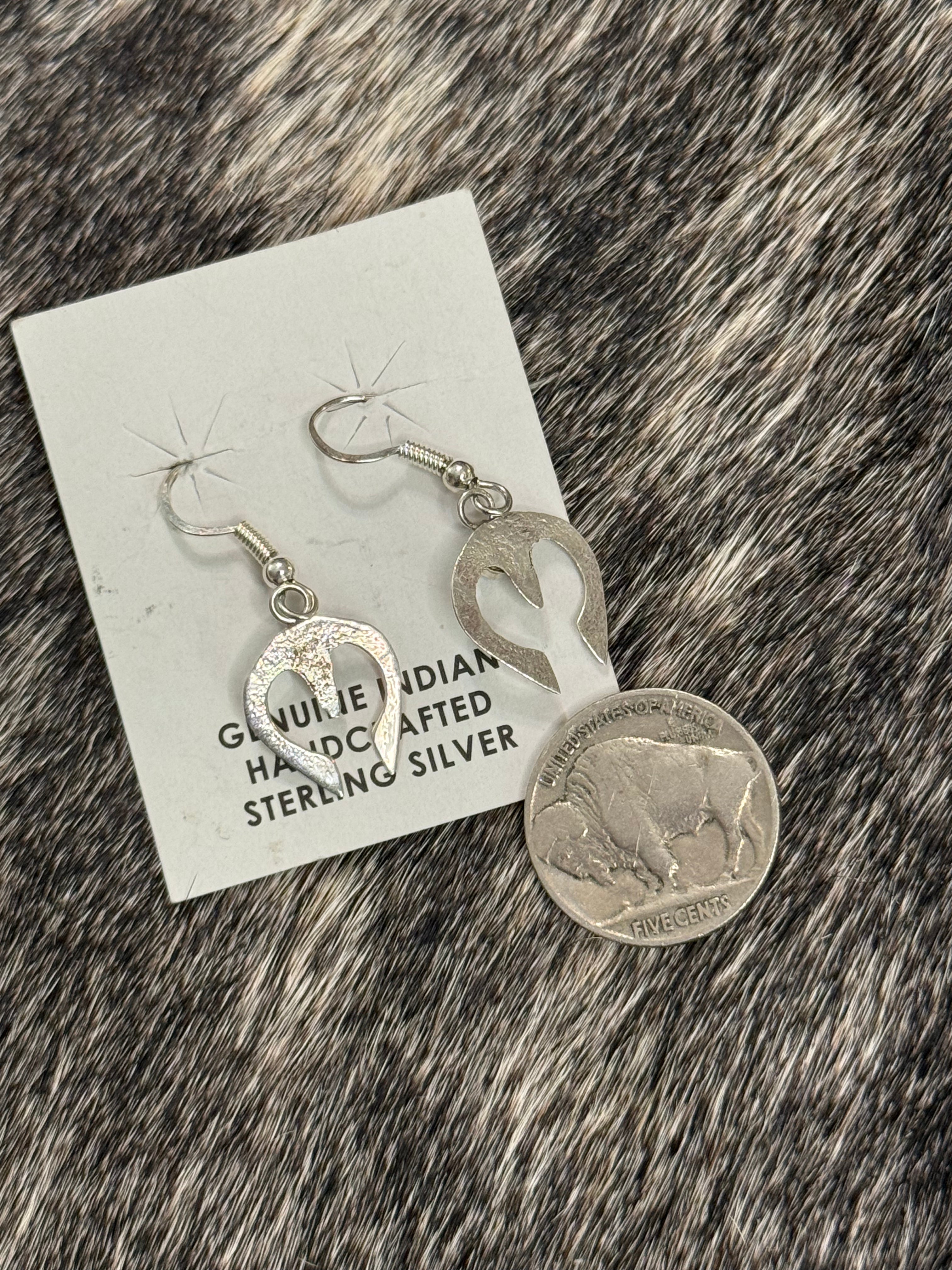 Native made dainty turquoise naja dangles