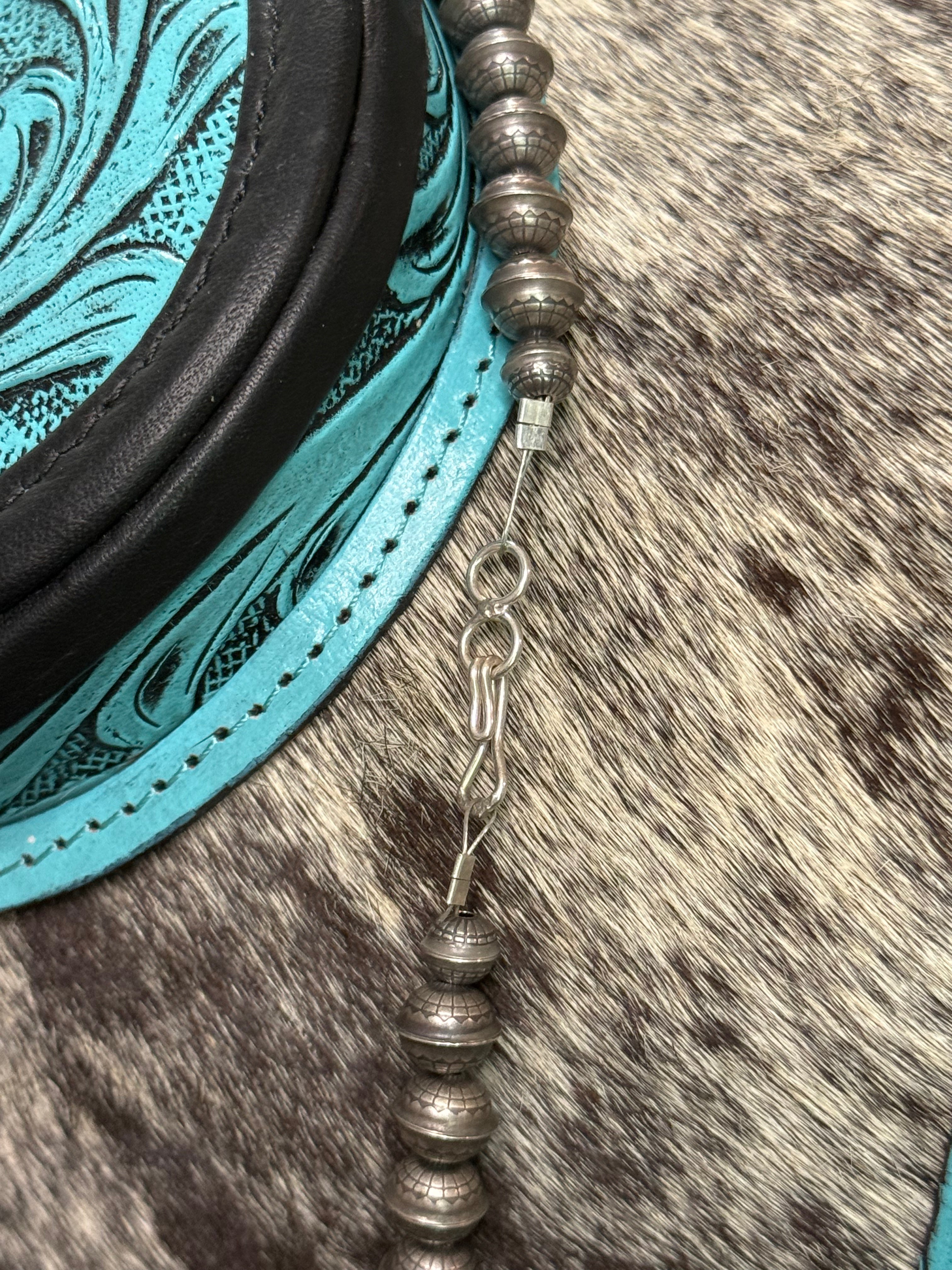 19” Native sterling silver hand soldered stamped bench bead necklace