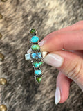 Mixed turquoise dainty crawler ring