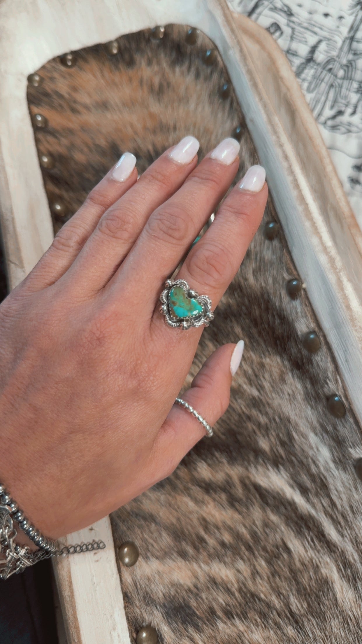 Turquoise heart ring