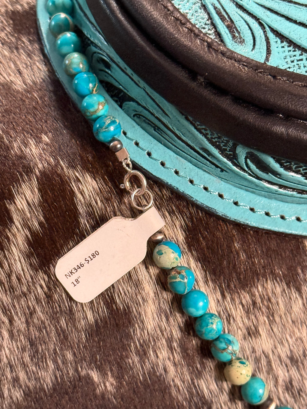 18” turquoise Jasper & sterling silver necklace
