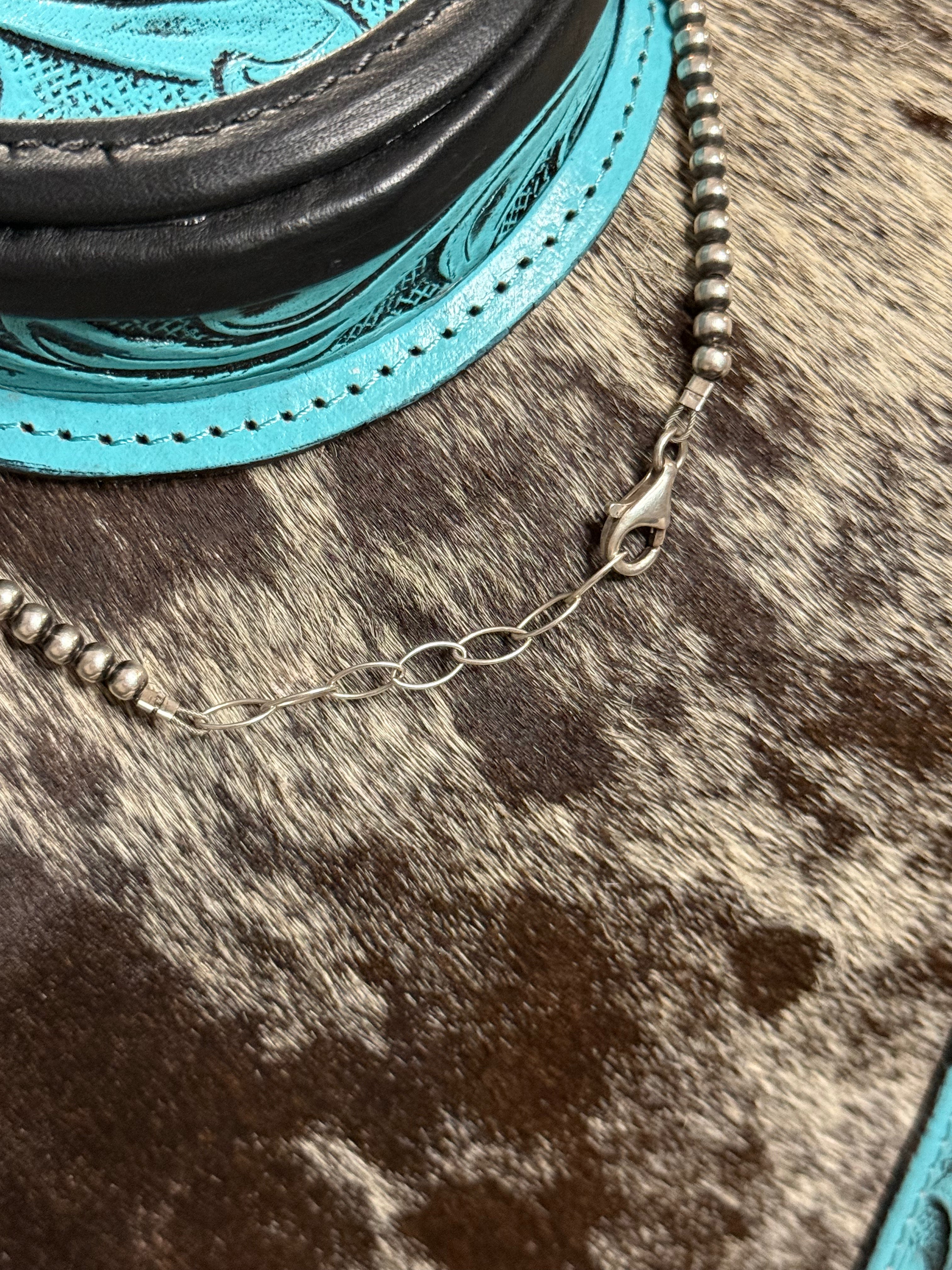 Sterling silver graduated pearl bead choker necklace