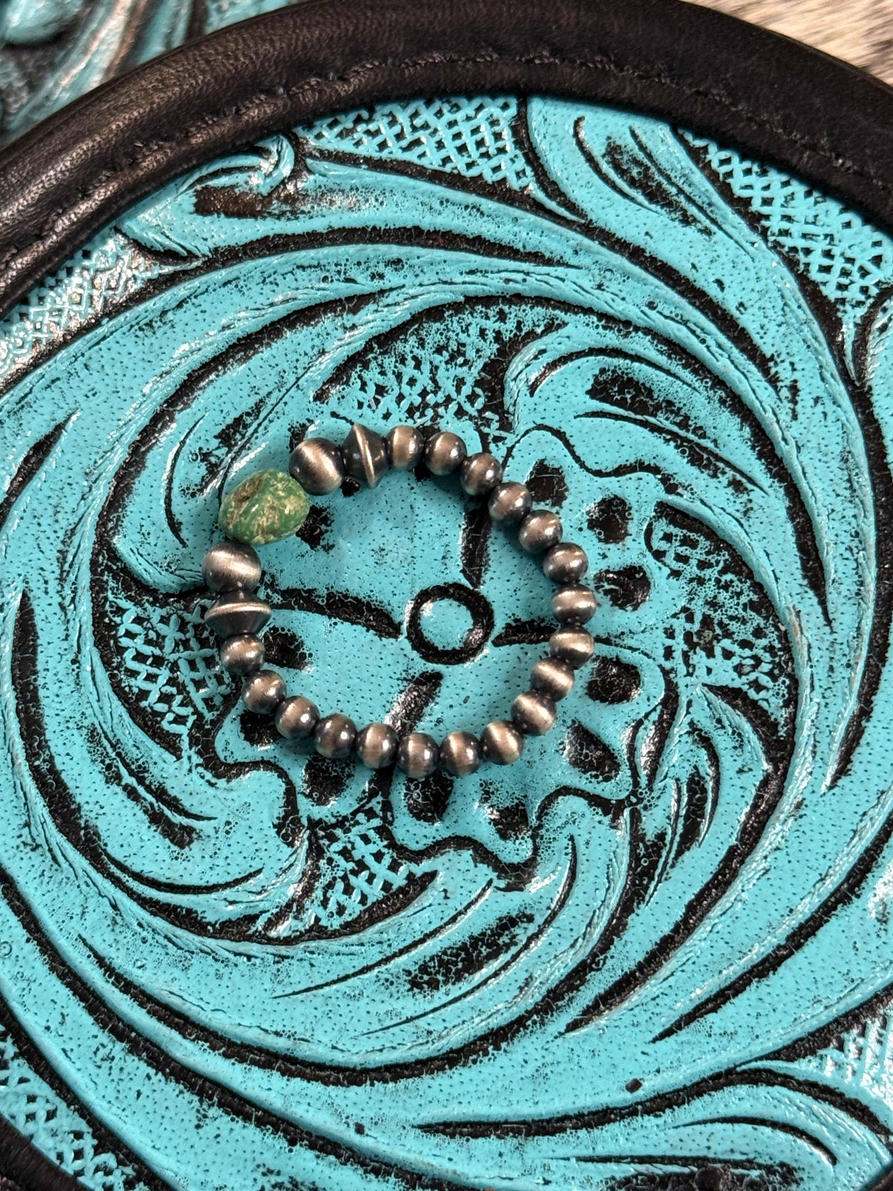 Sterling silver & turquoise stretch ring