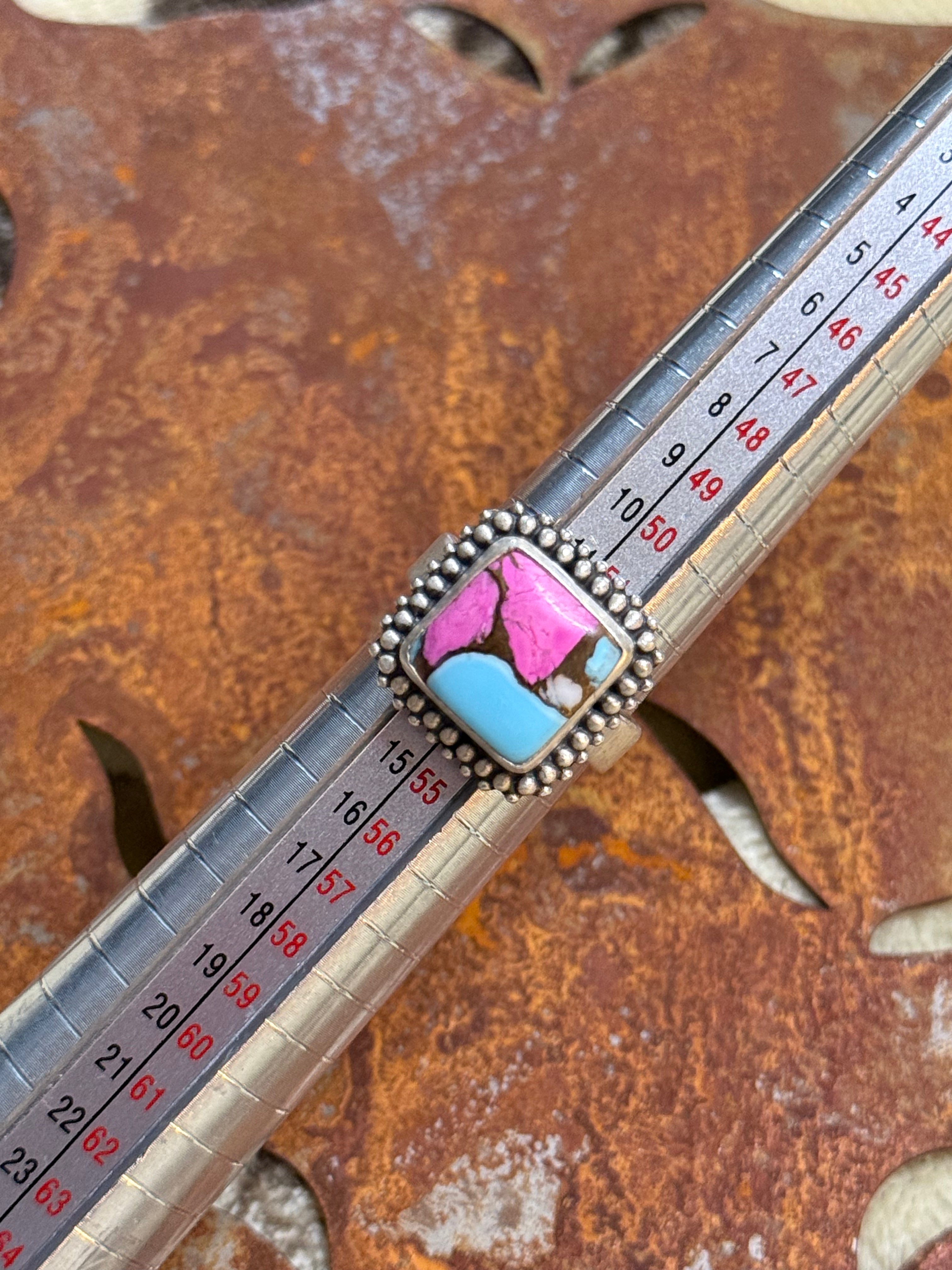 Cotton candy adjustable ring