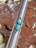 2 stone white water turquoise adjustable ring