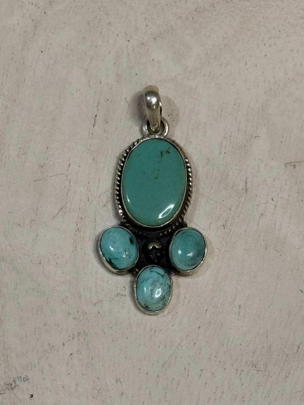 Turquoise 4 stone pendant