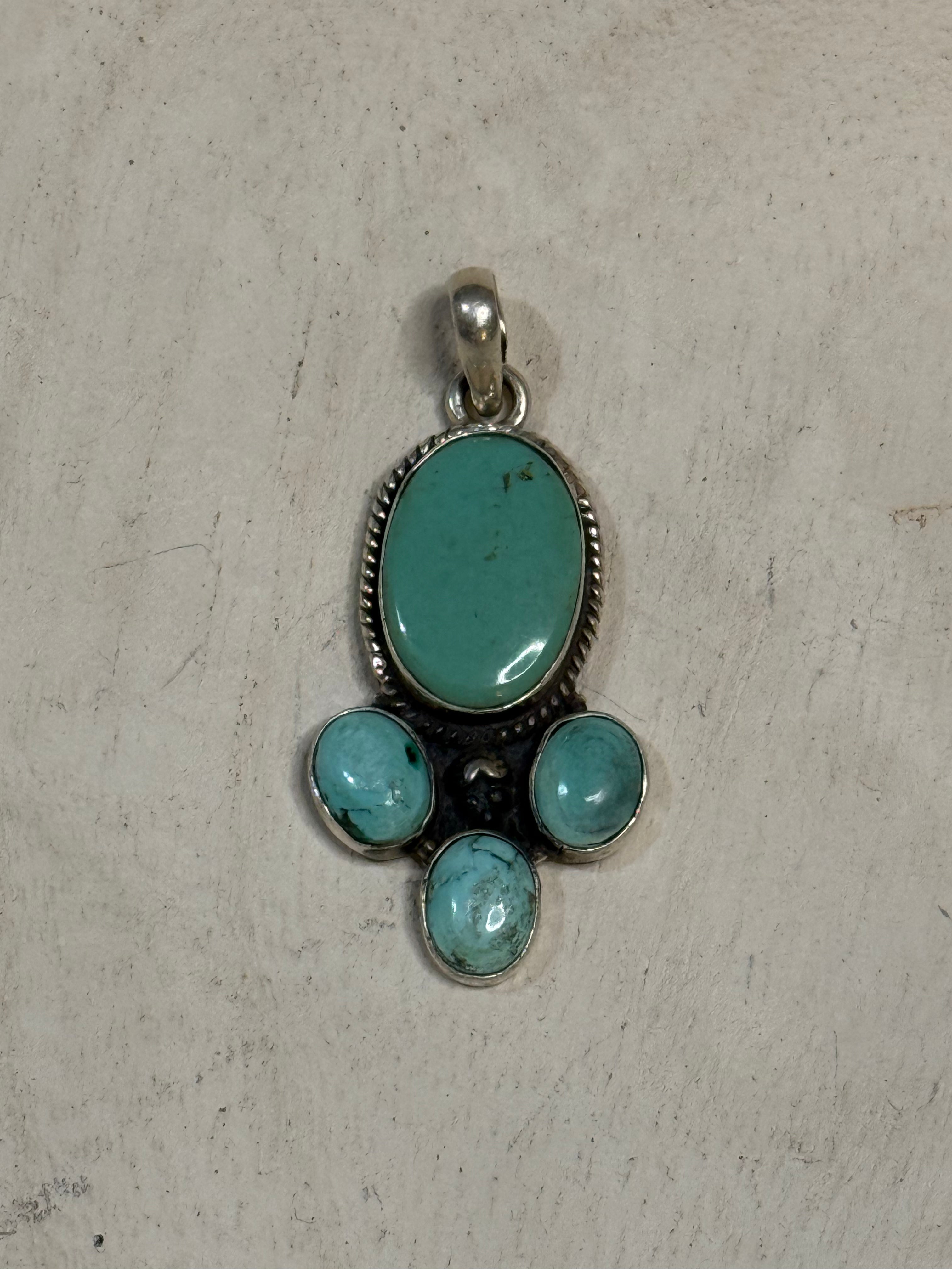Turquoise 4 stone pendant