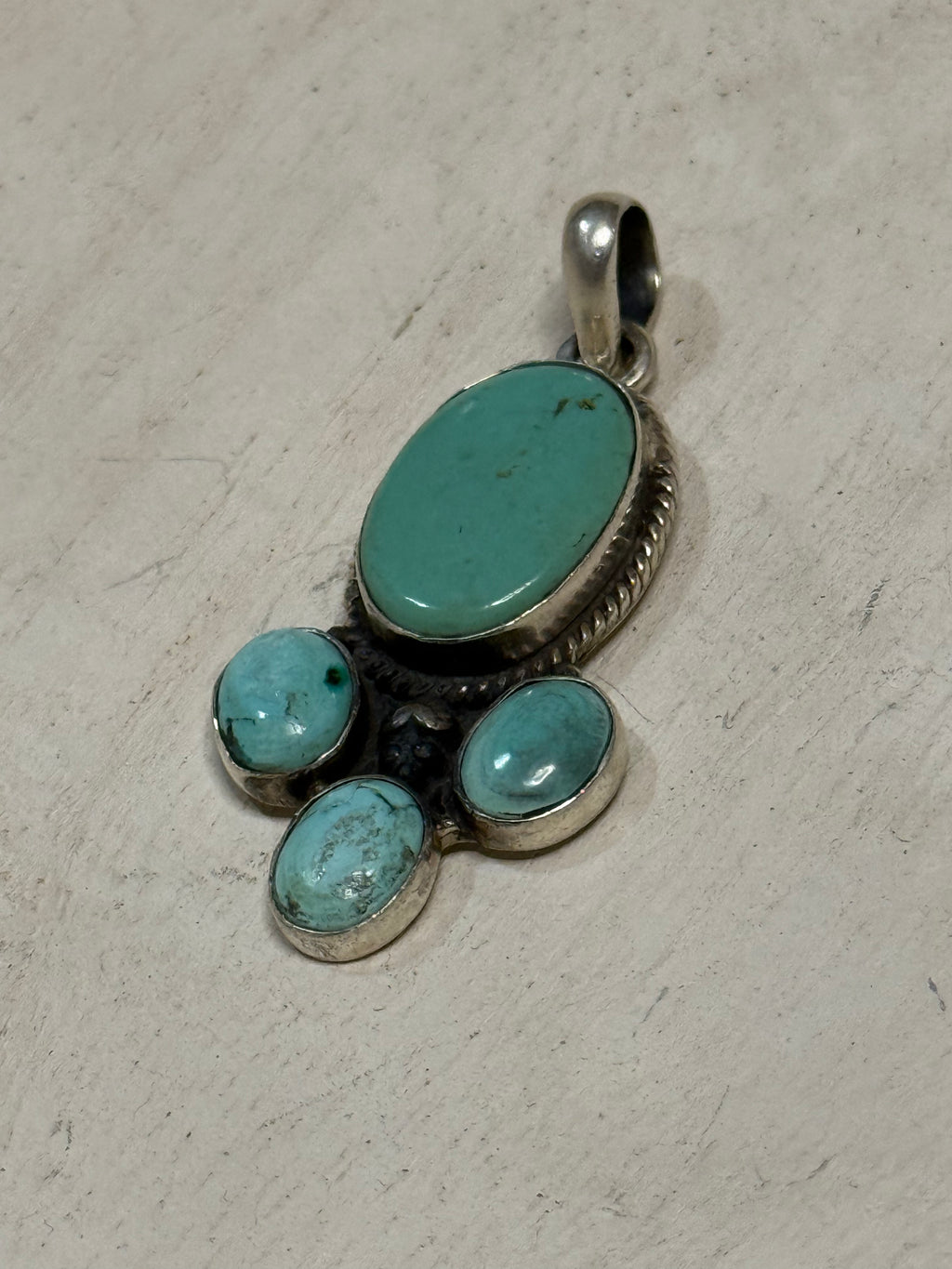 Turquoise 4 stone pendant