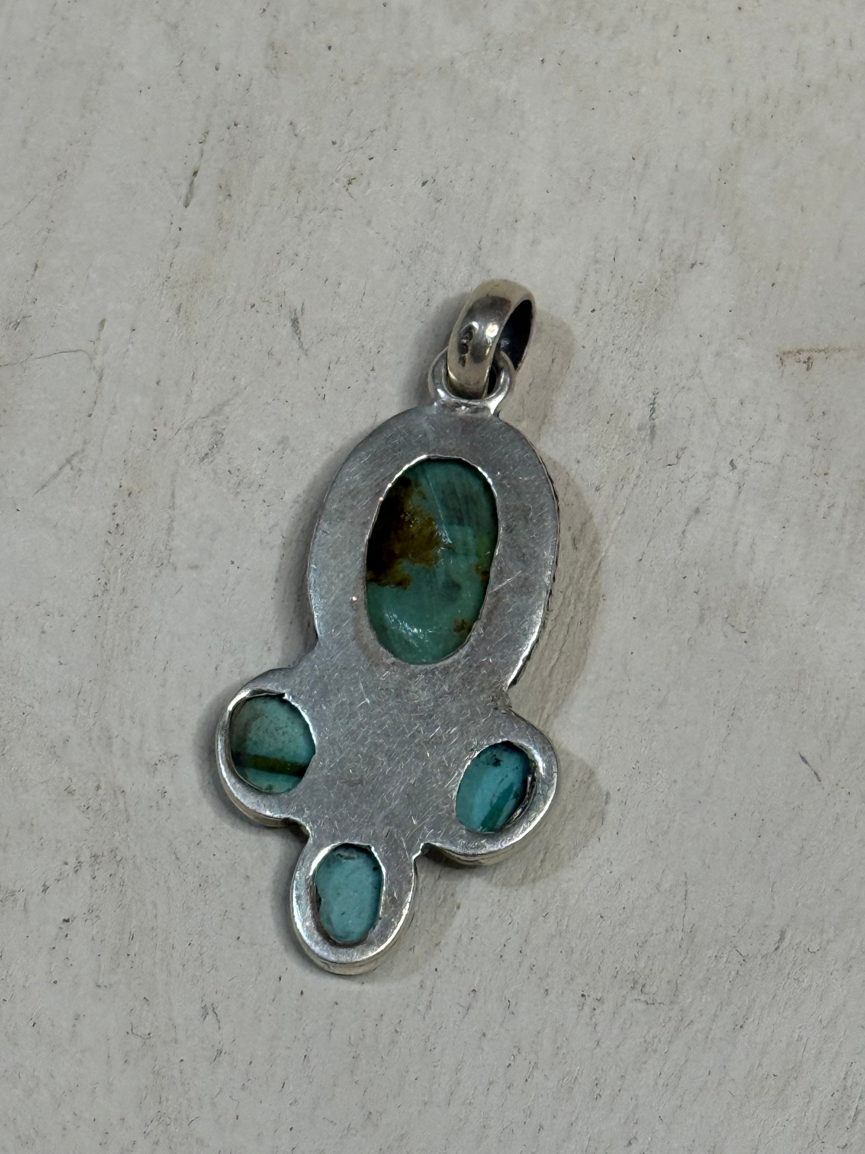 Turquoise 4 stone pendant