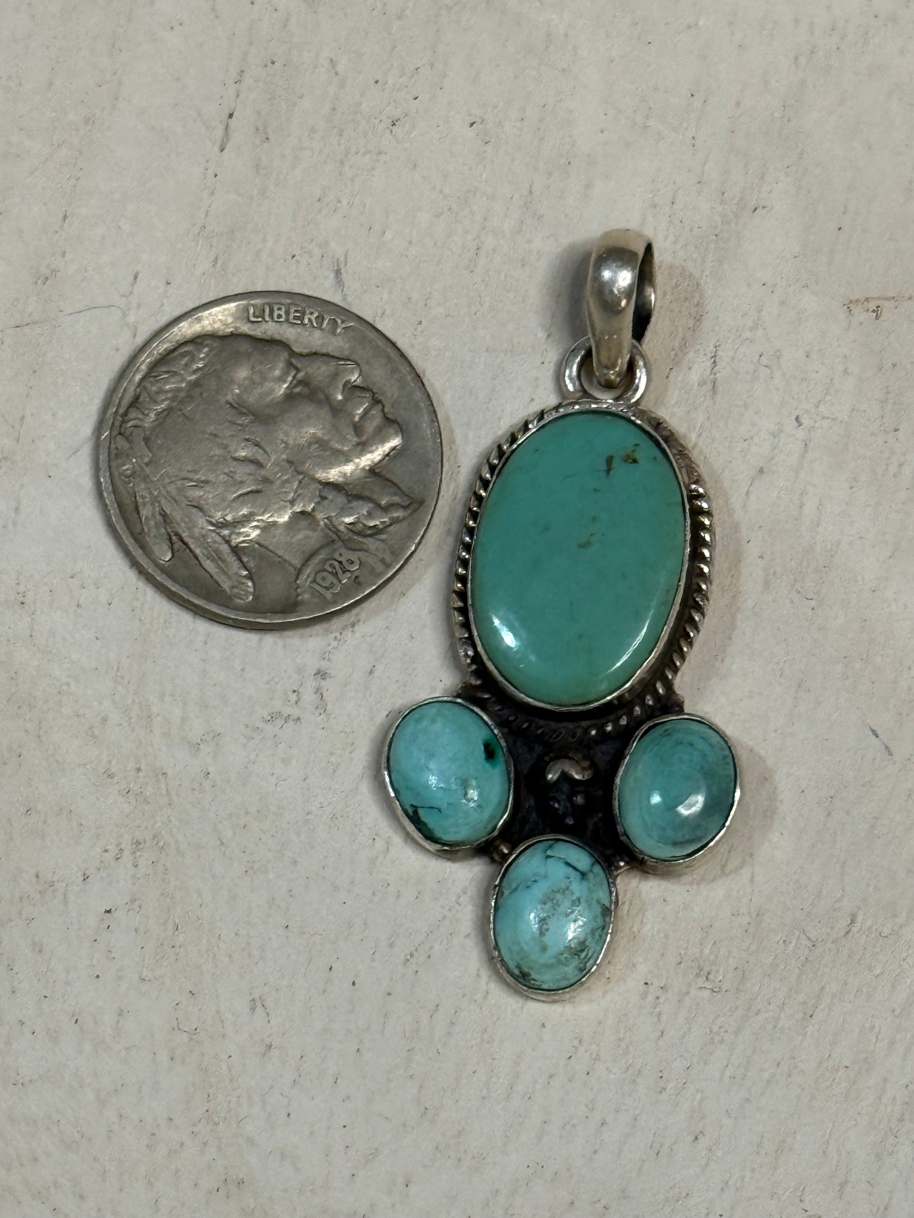 Turquoise 4 stone pendant