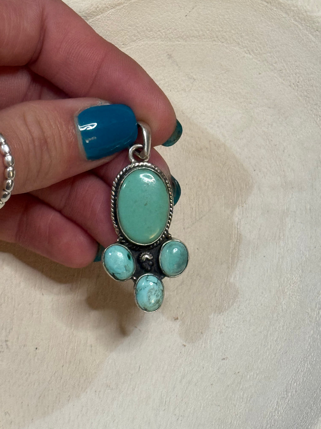 Turquoise 4 stone pendant