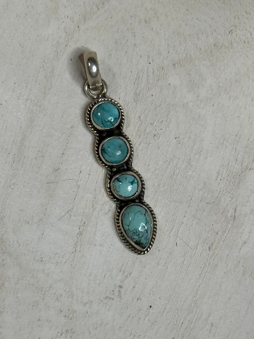 4 stone turquoise pendant