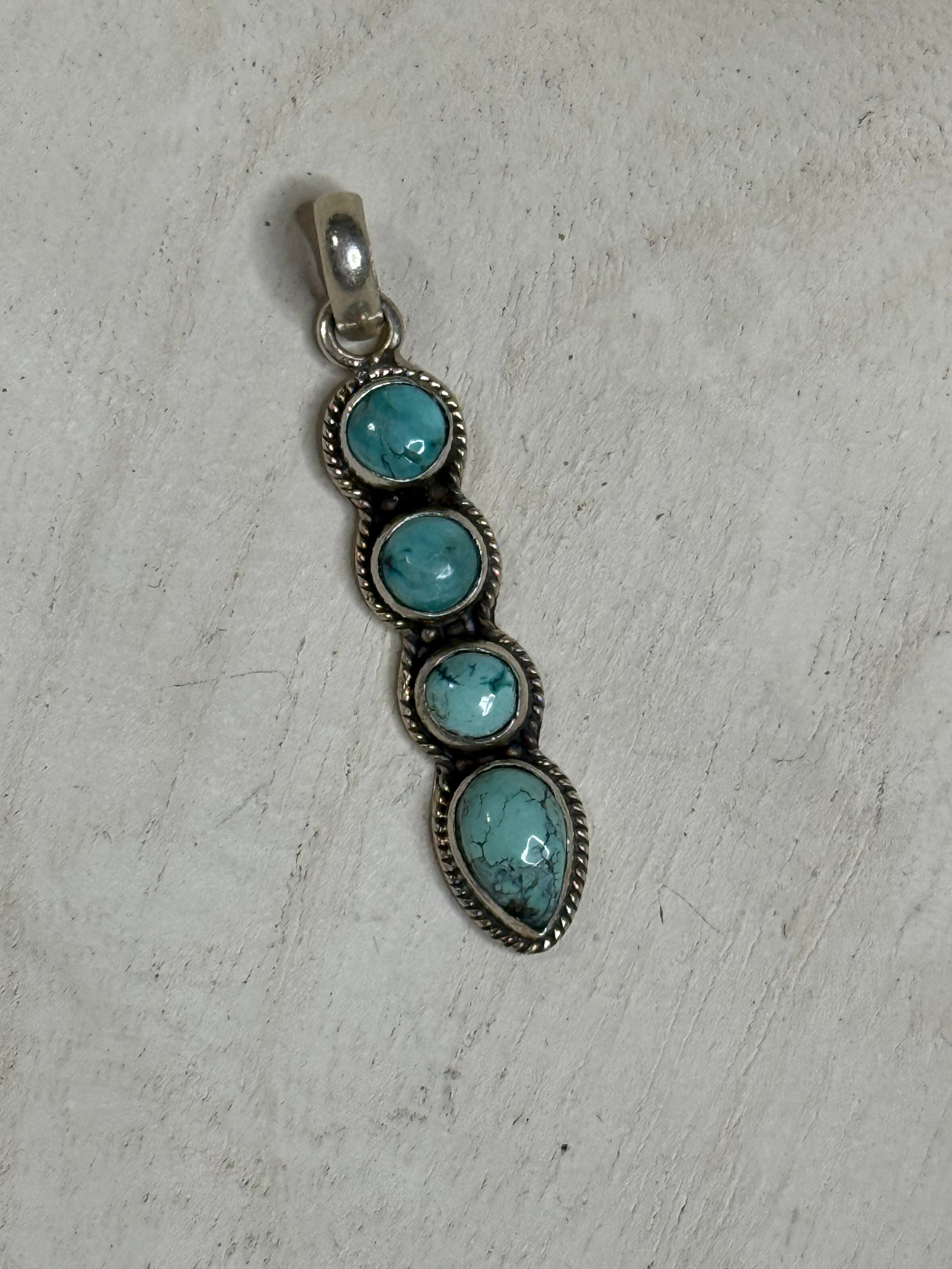 4 stone turquoise pendant