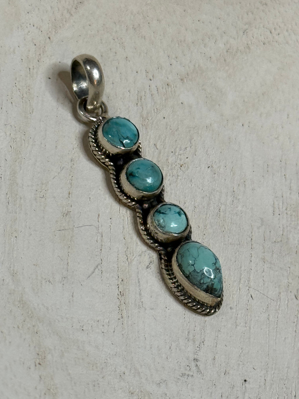 4 stone turquoise pendant