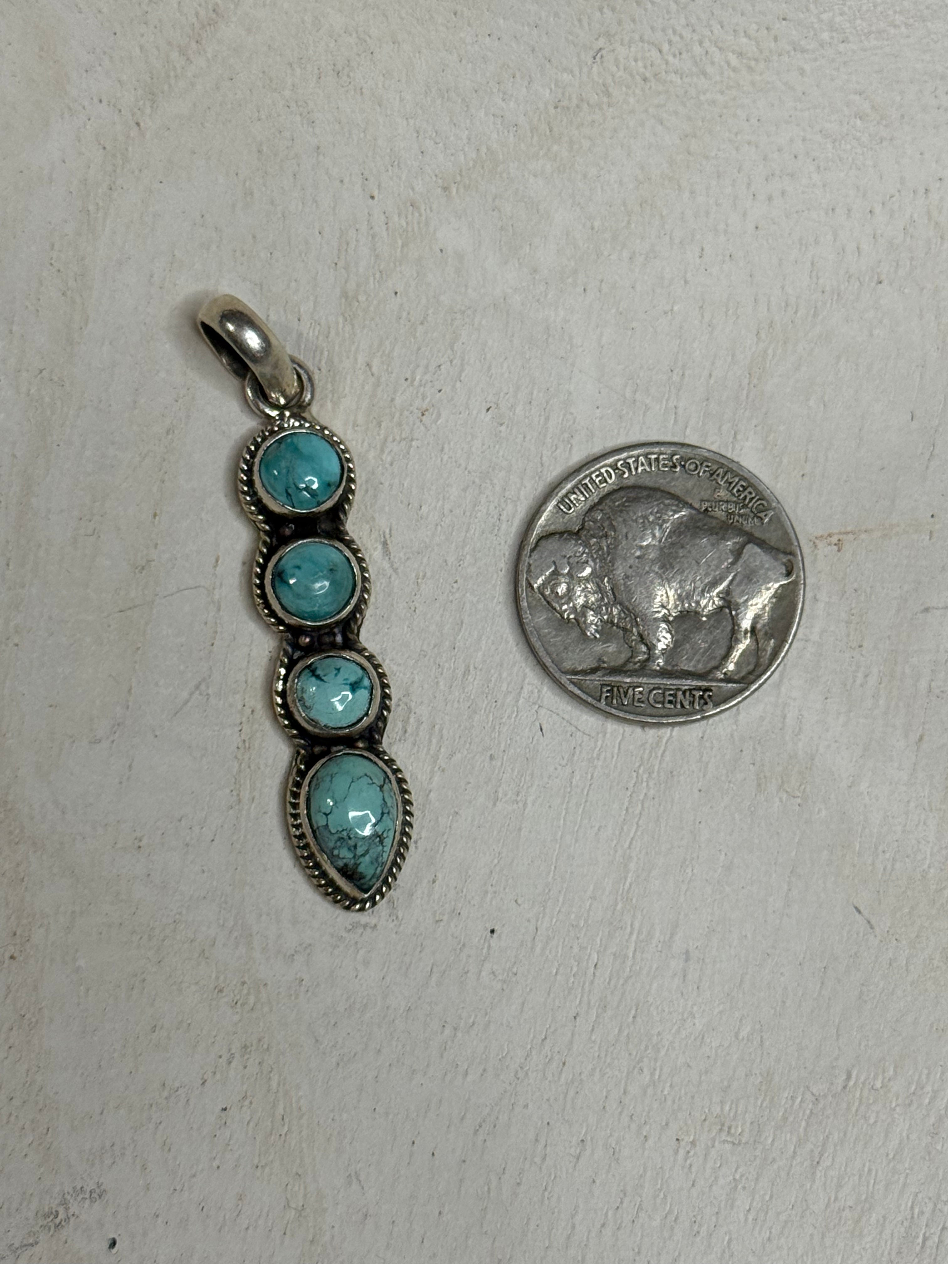 4 stone turquoise pendant