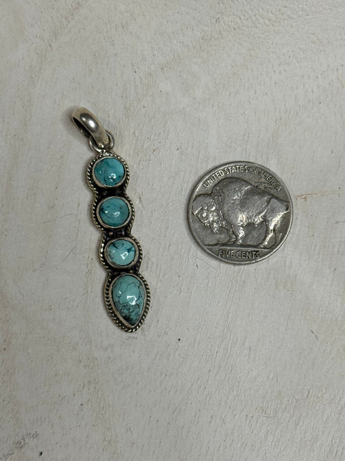 4 stone turquoise pendant