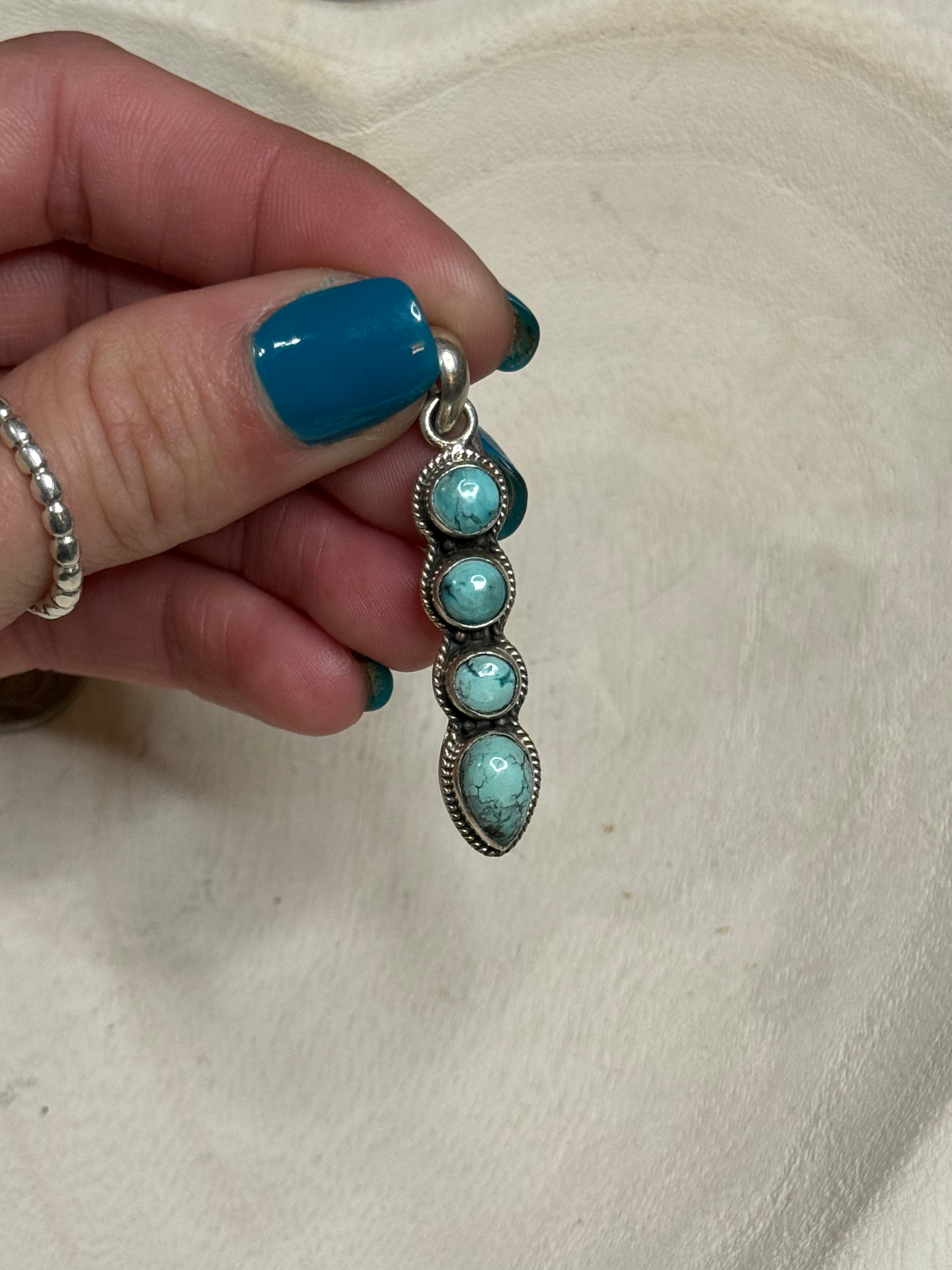 4 stone turquoise pendant