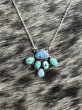 Multi turquoise cluster necklace
