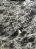 14 mm sterling silver ball necklace