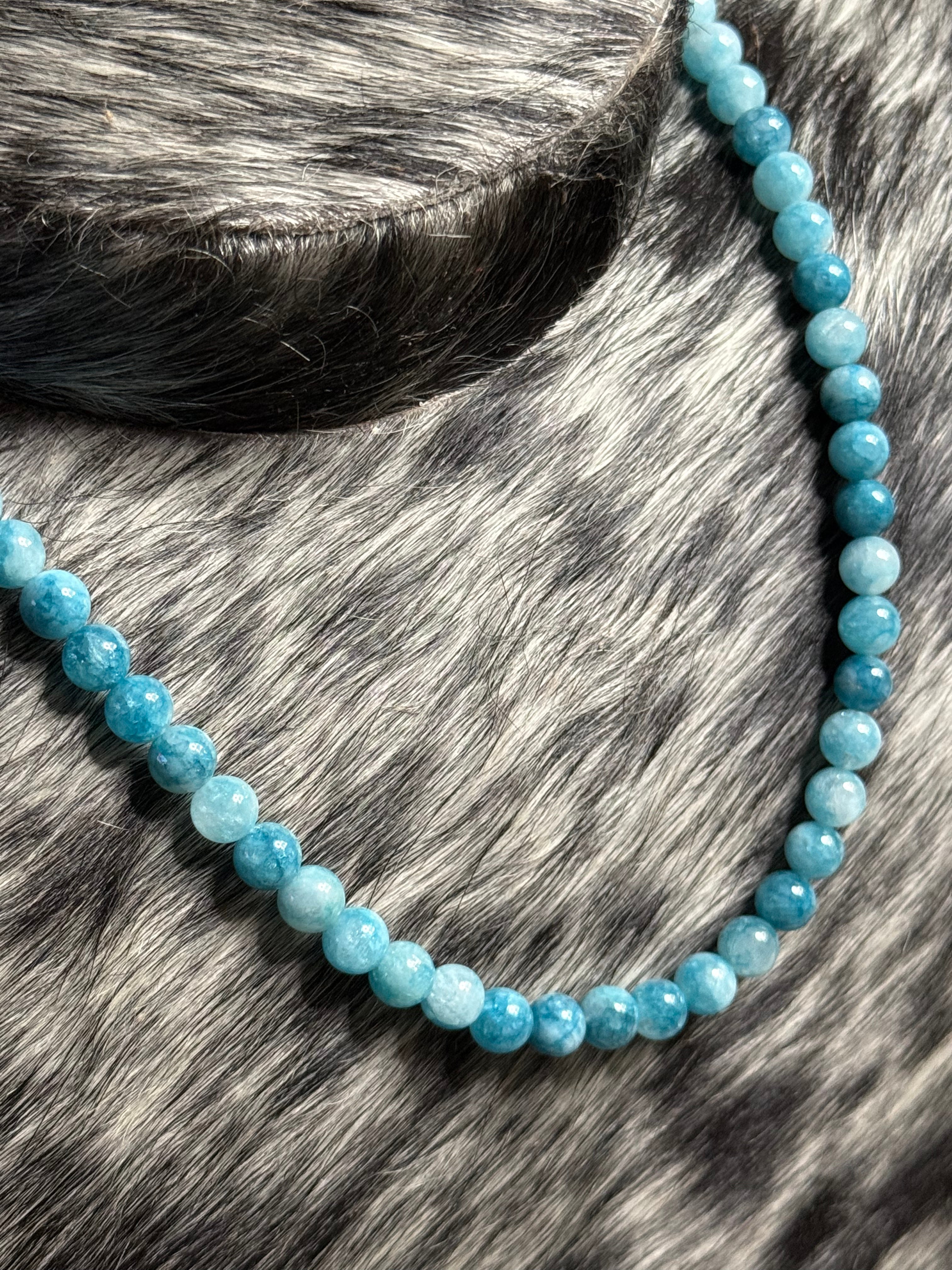 7 mm larimar necklace