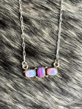 Opal 3 stone necklace