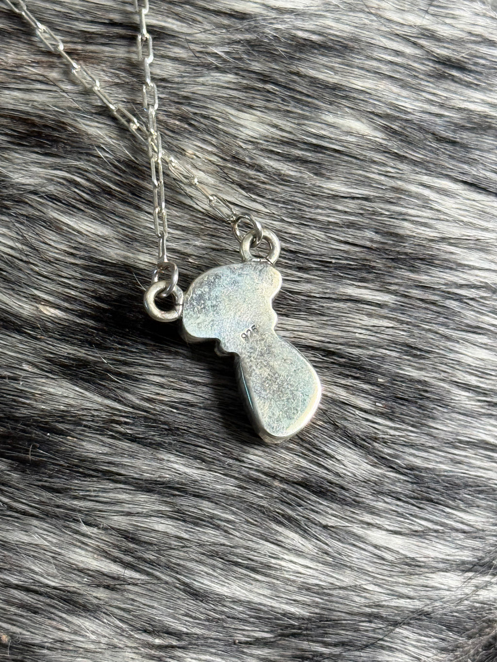 White water turquoise 2 stone necklace
