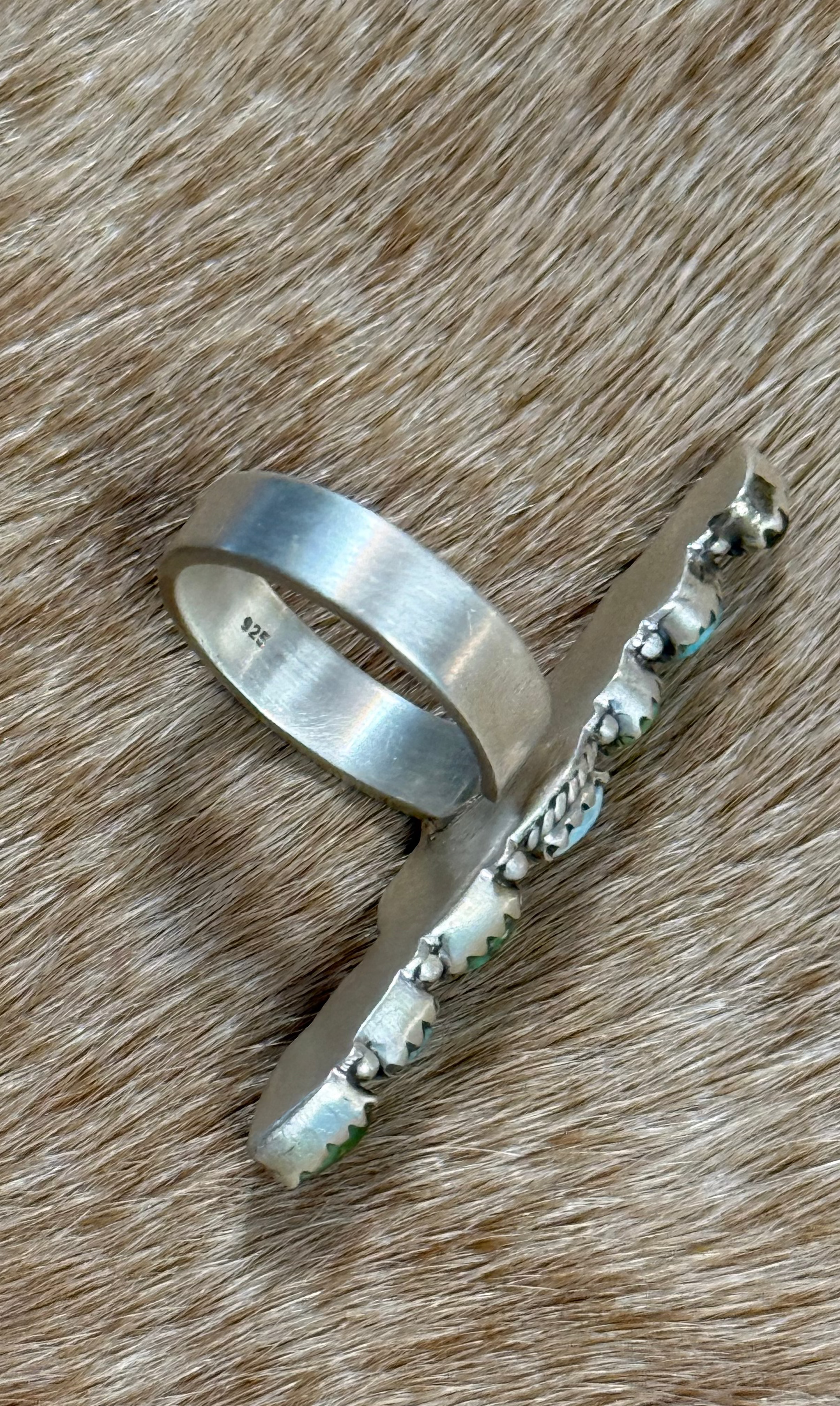 Mixed turquoise dainty crawler ring