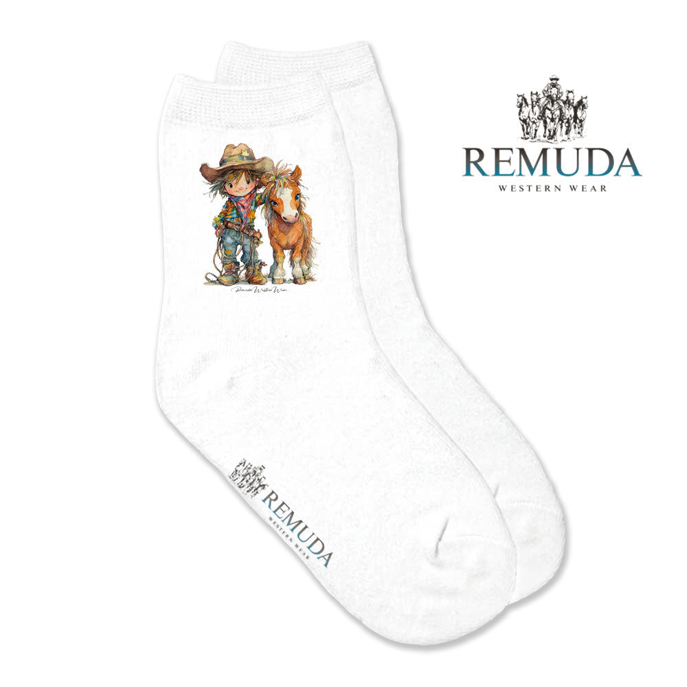 Pony Pals Cowboy - Kids Boys Western Crew Socks